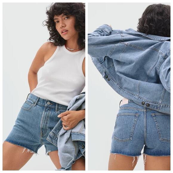 Everlane Way High Rise Raw Hem Denim Short Size 27 - Picture 11 of 11